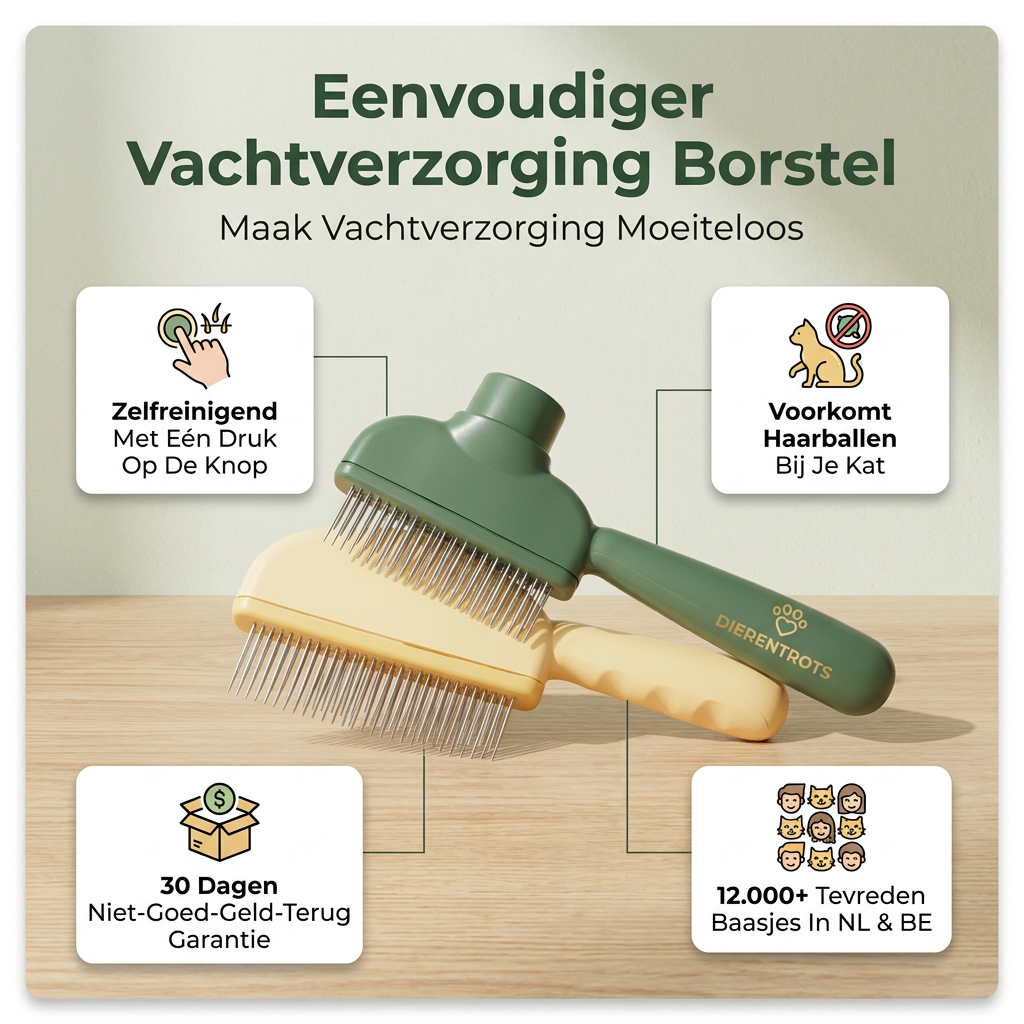 Eenvoudiger vachtverzorging borstel