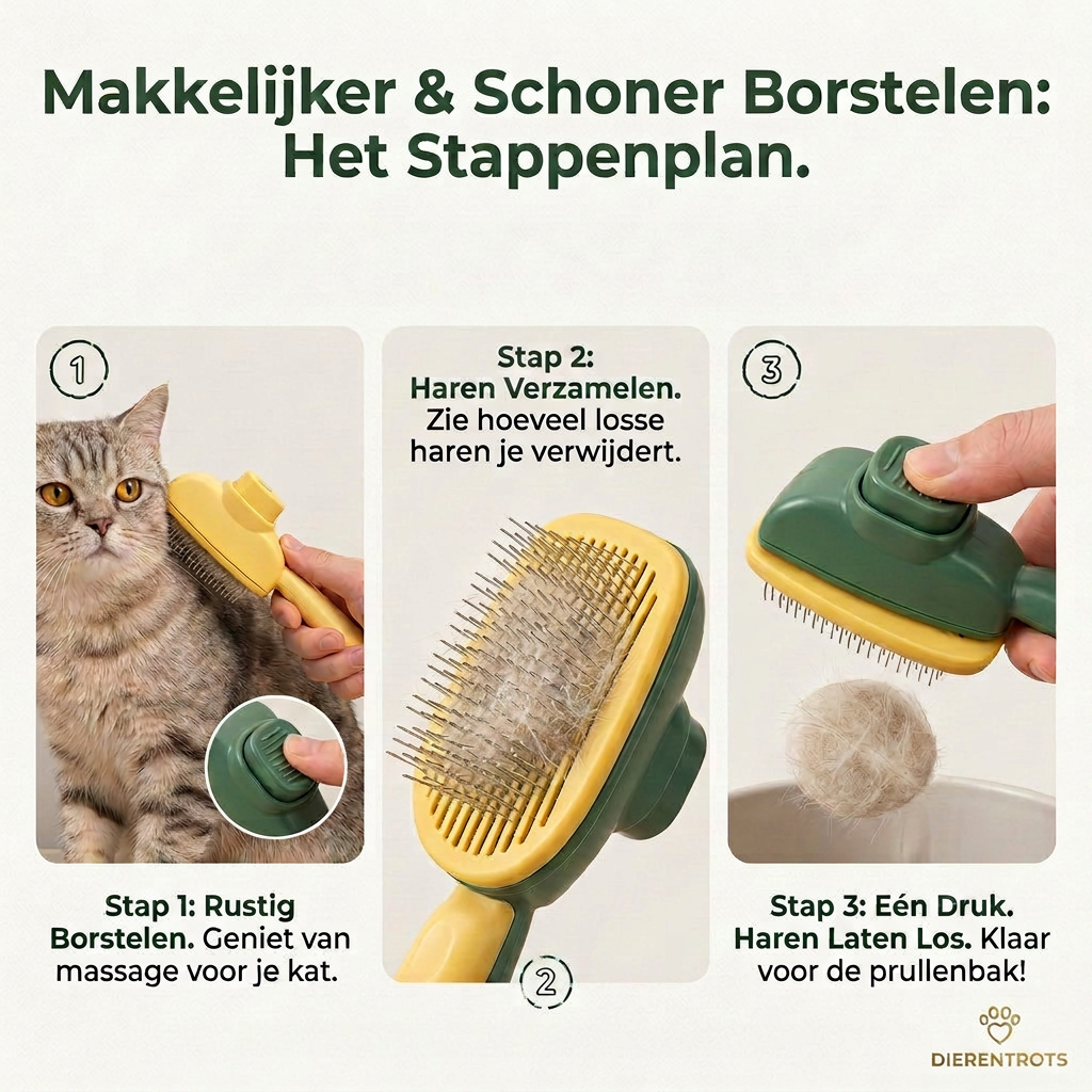 Eenvoudiger vachtverzorging borstel